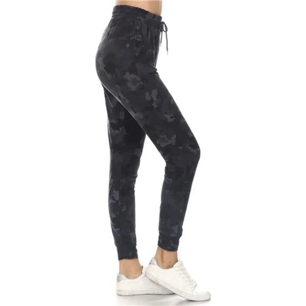 Women's Printed Solid Activewear Jogger Track Cuff Sweatpants